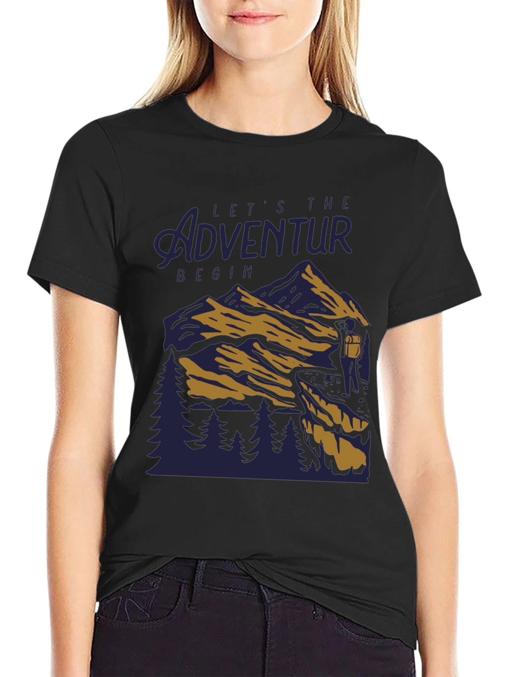 Adventure Begins Black T-Shirt
