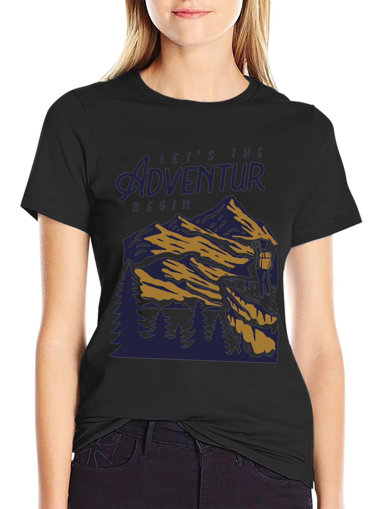 Adventure Begins Black T-Shirt