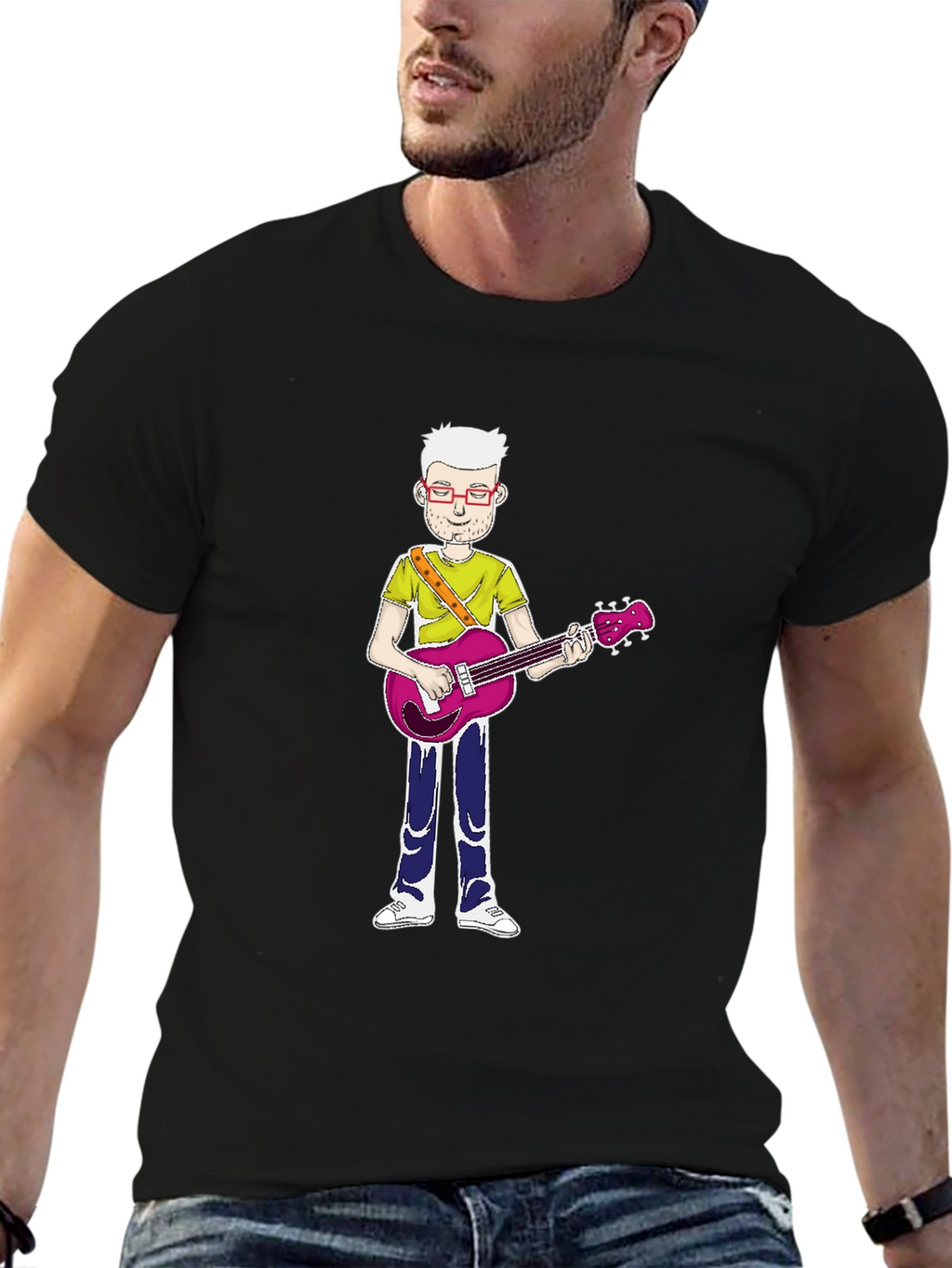 Cartoon Guitarist T-Shirt