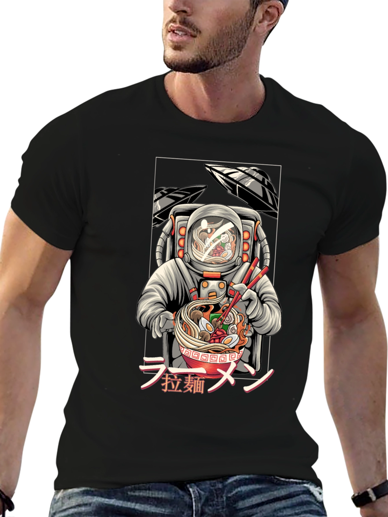 Astronaut Ramen T-Shirt - Unique Graphic Tee