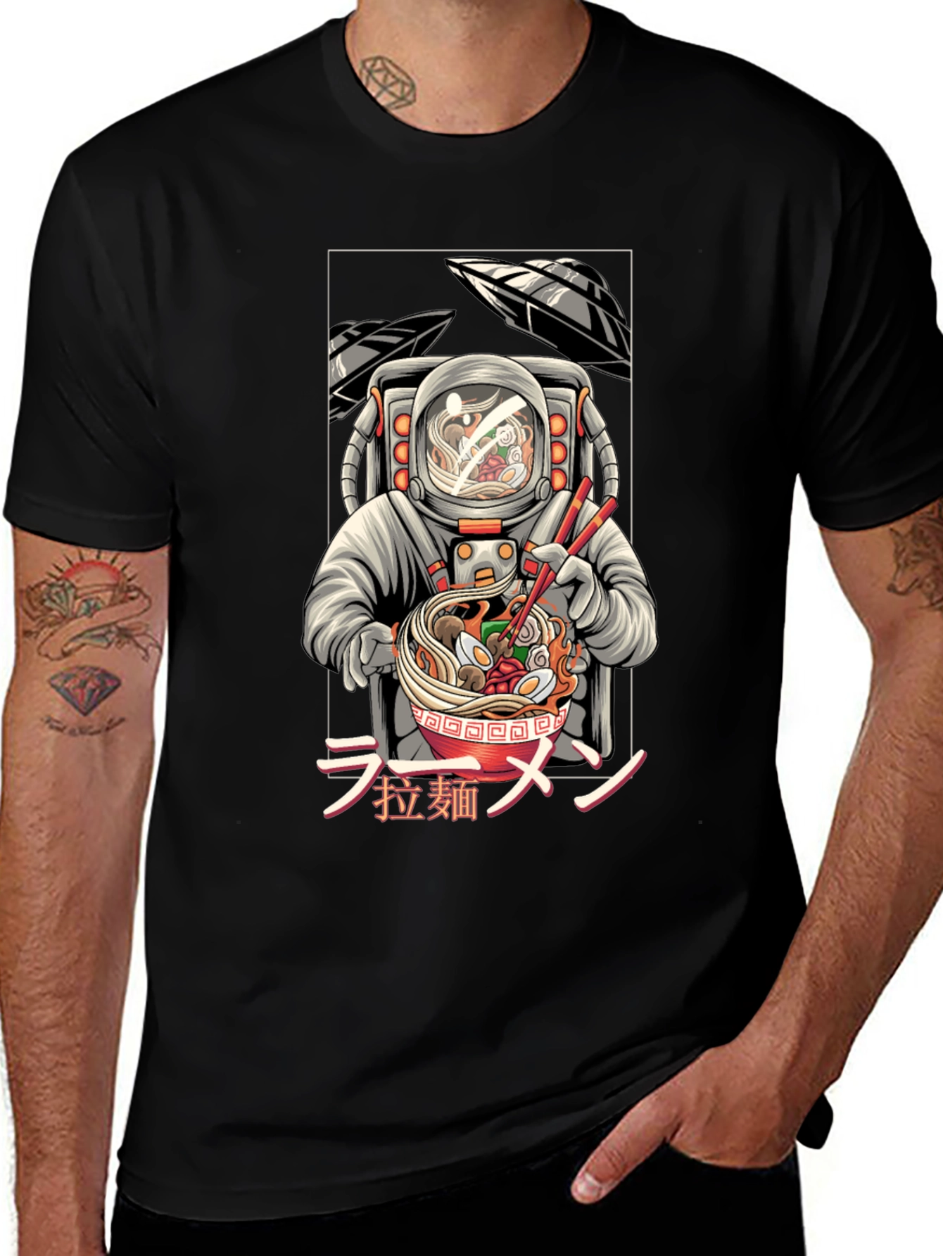 Astronaut Ramen T-Shirt - Unique Graphic Tee
