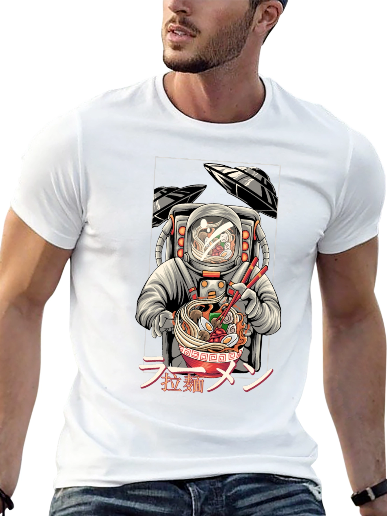 Astronaut Ramen T-Shirt - Unique Graphic Tee