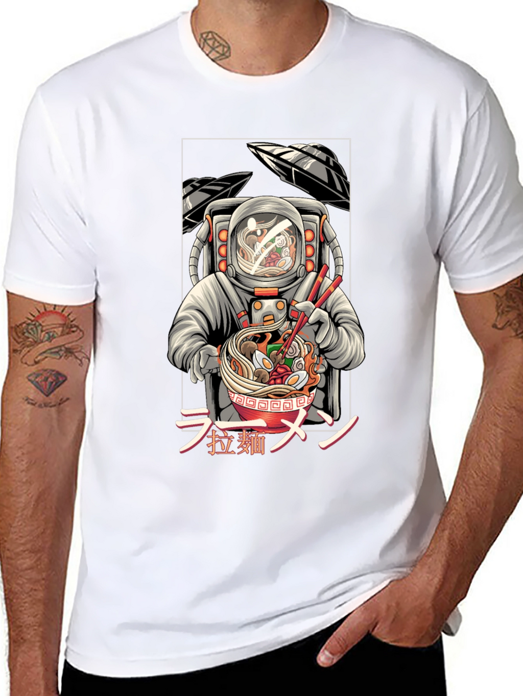 Astronaut Ramen T-Shirt - Unique Graphic Tee
