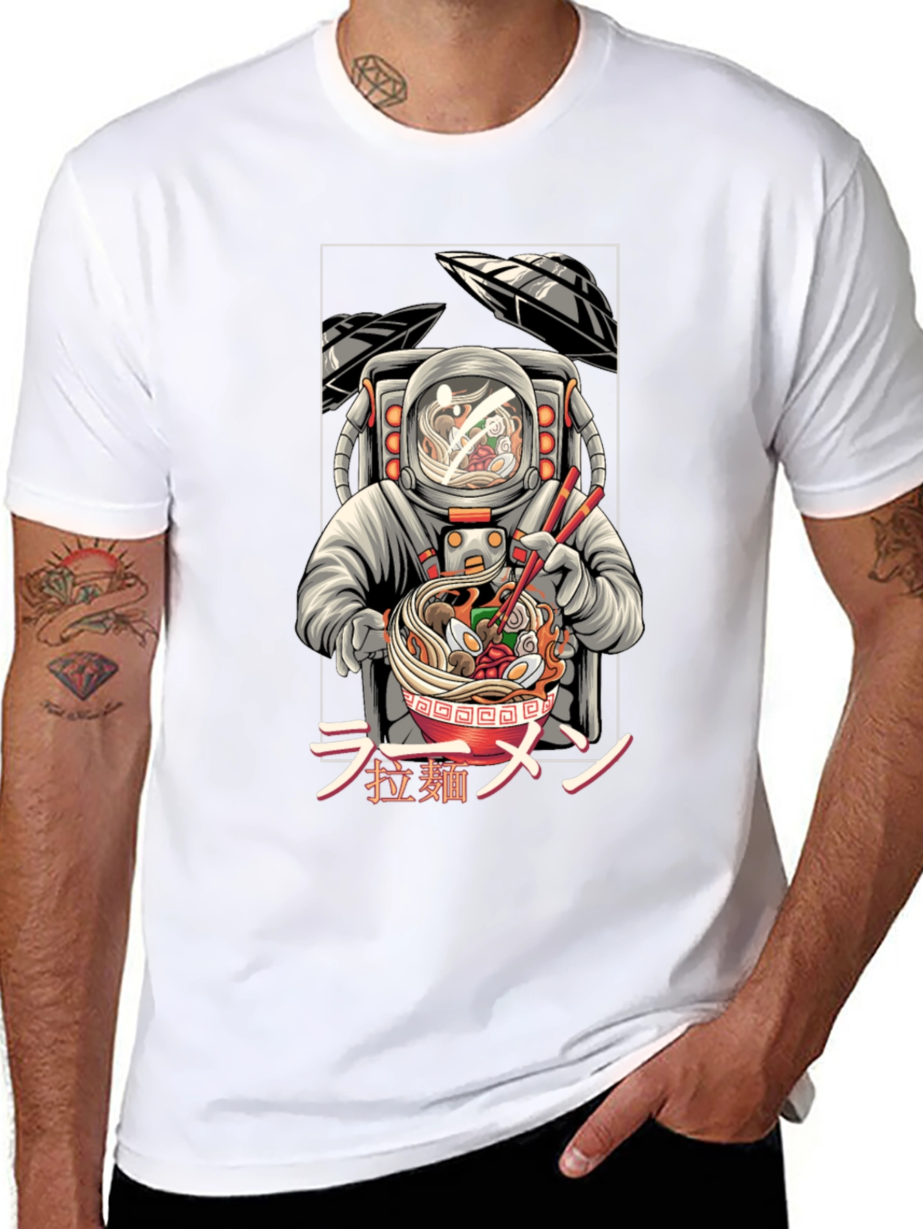 Astronaut Ramen T-Shirt - Unique Graphic Tee