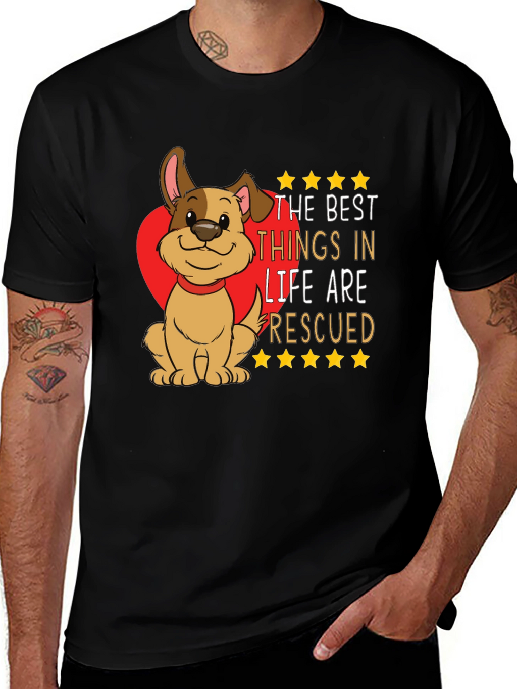 Rescued Dog Graphic T-Shirt