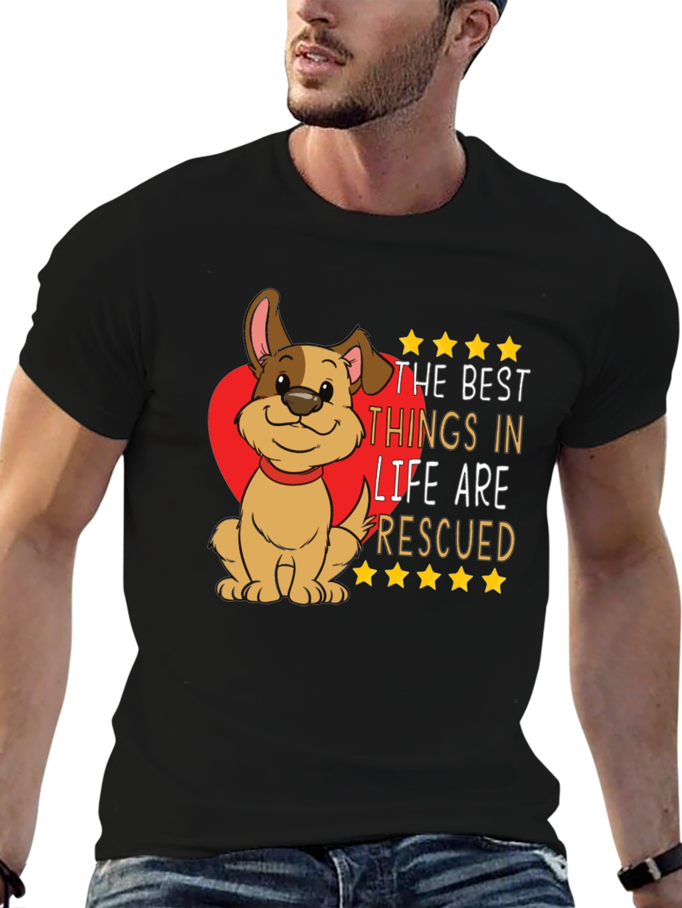 Rescued Dog Graphic T-Shirt