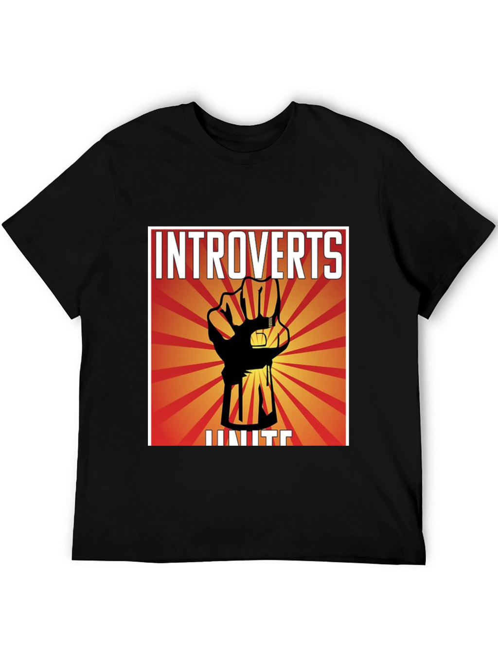 Introverts Unite Graphic T-Shirt - Black Crew Neck
