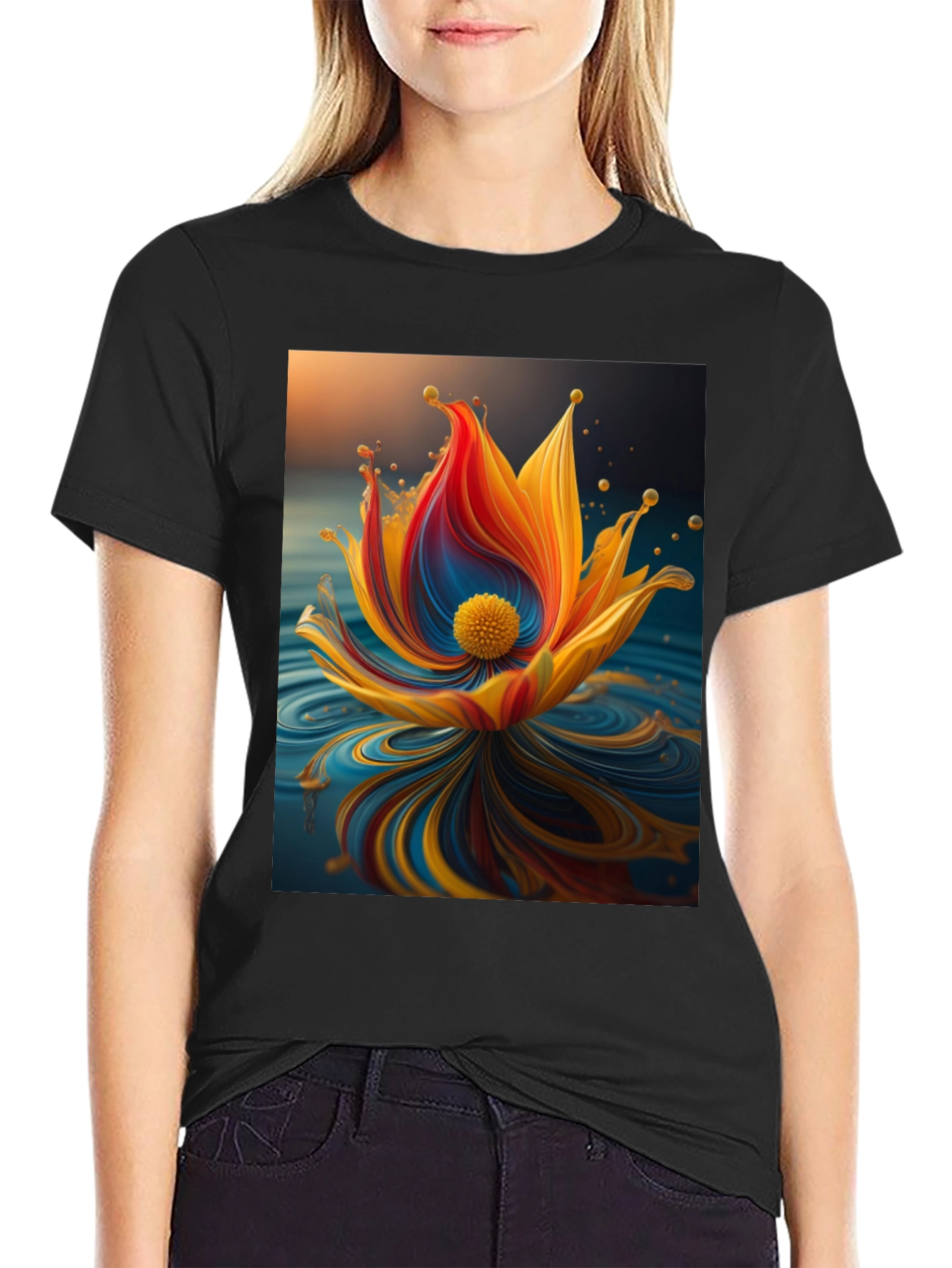 Abstract Floral Graphic T-Shirt - Modern Art Tee