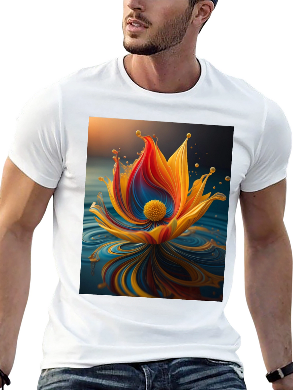 Abstract Floral Graphic T-Shirt - Modern Art Tee