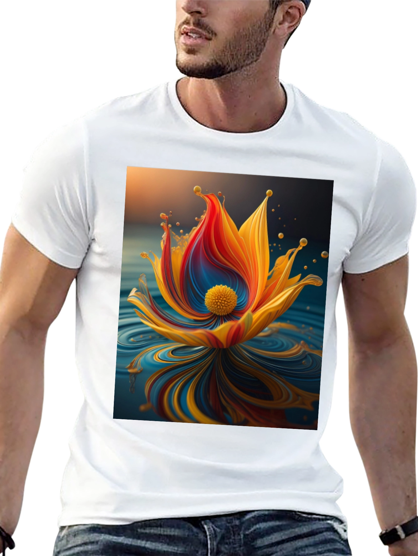 Abstract Floral Graphic T-Shirt - Modern Art Tee