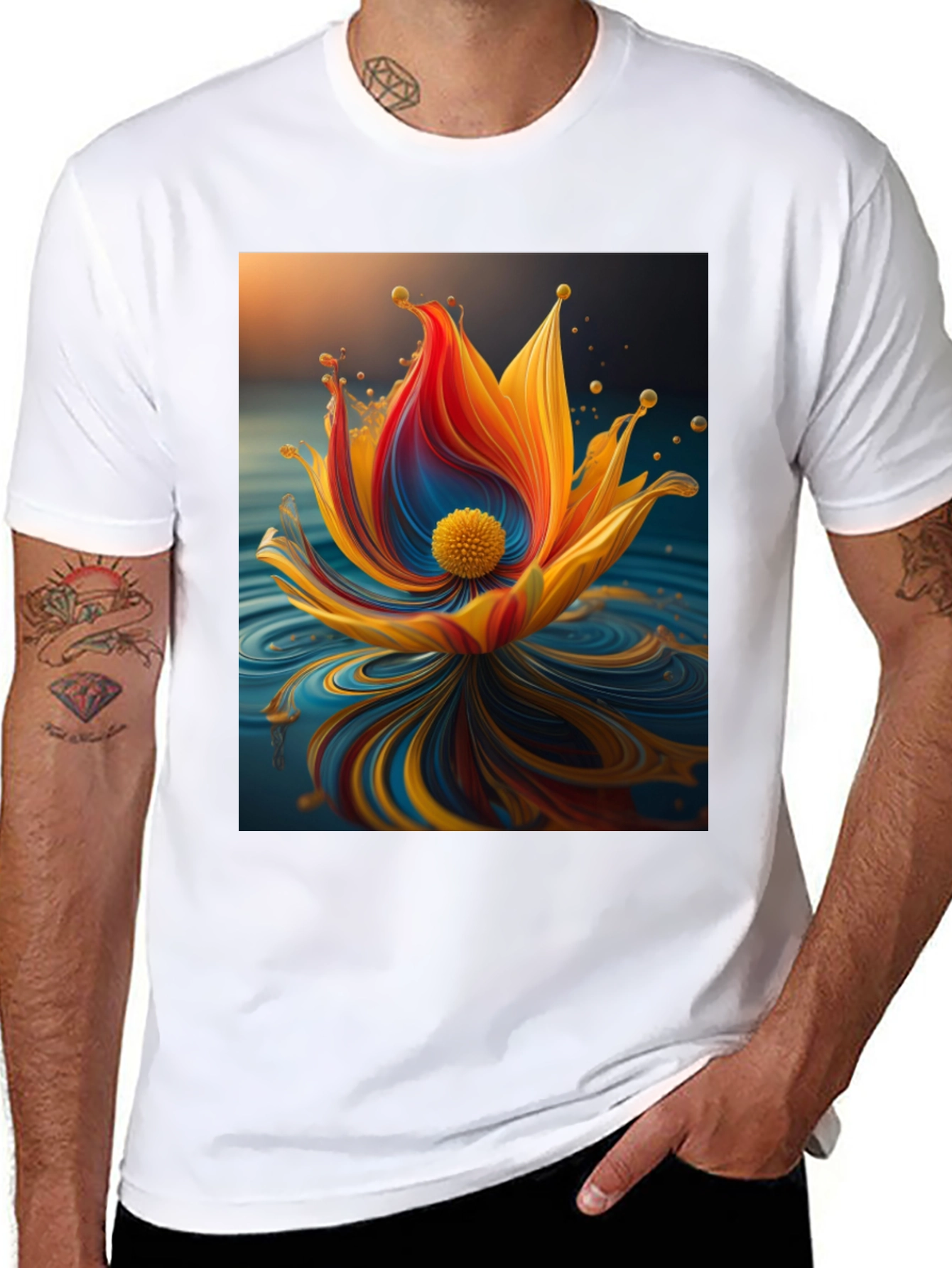 Abstract Floral Graphic T-Shirt - Modern Art Tee