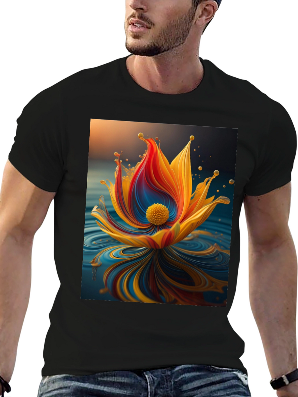 Abstract Floral Graphic T-Shirt - Modern Art Tee