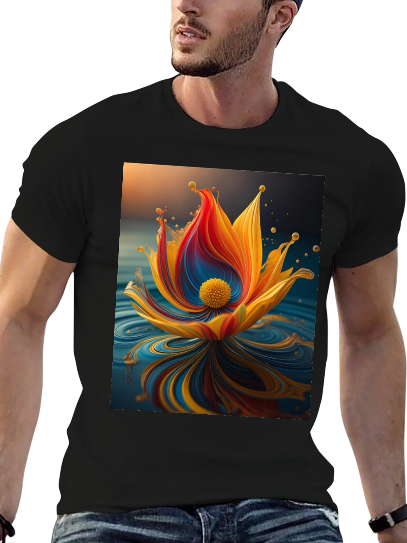 Abstract Floral Graphic T-Shirt - Modern Art Tee