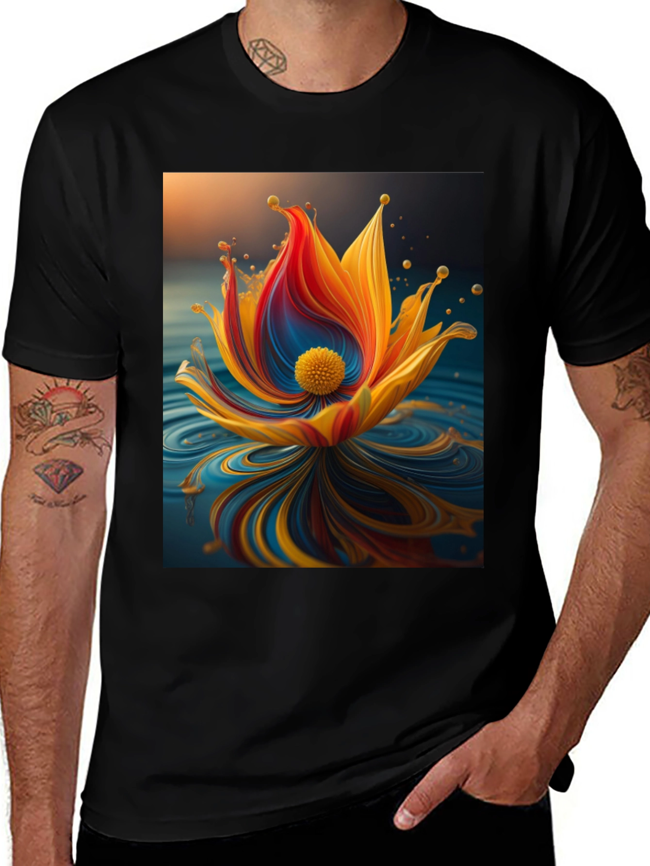 Abstract Floral Graphic T-Shirt - Modern Art Tee