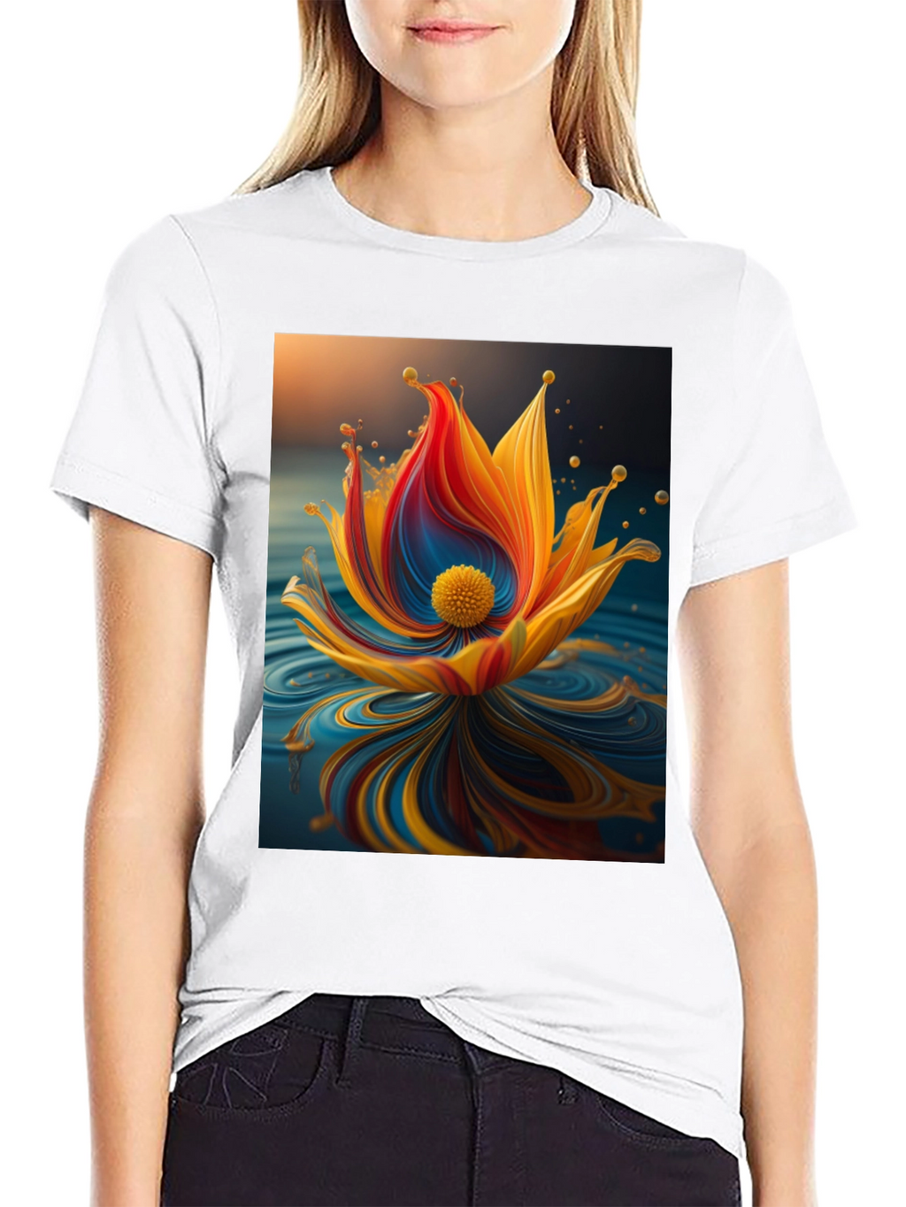 Abstract Floral Graphic T-Shirt - Modern Art Tee