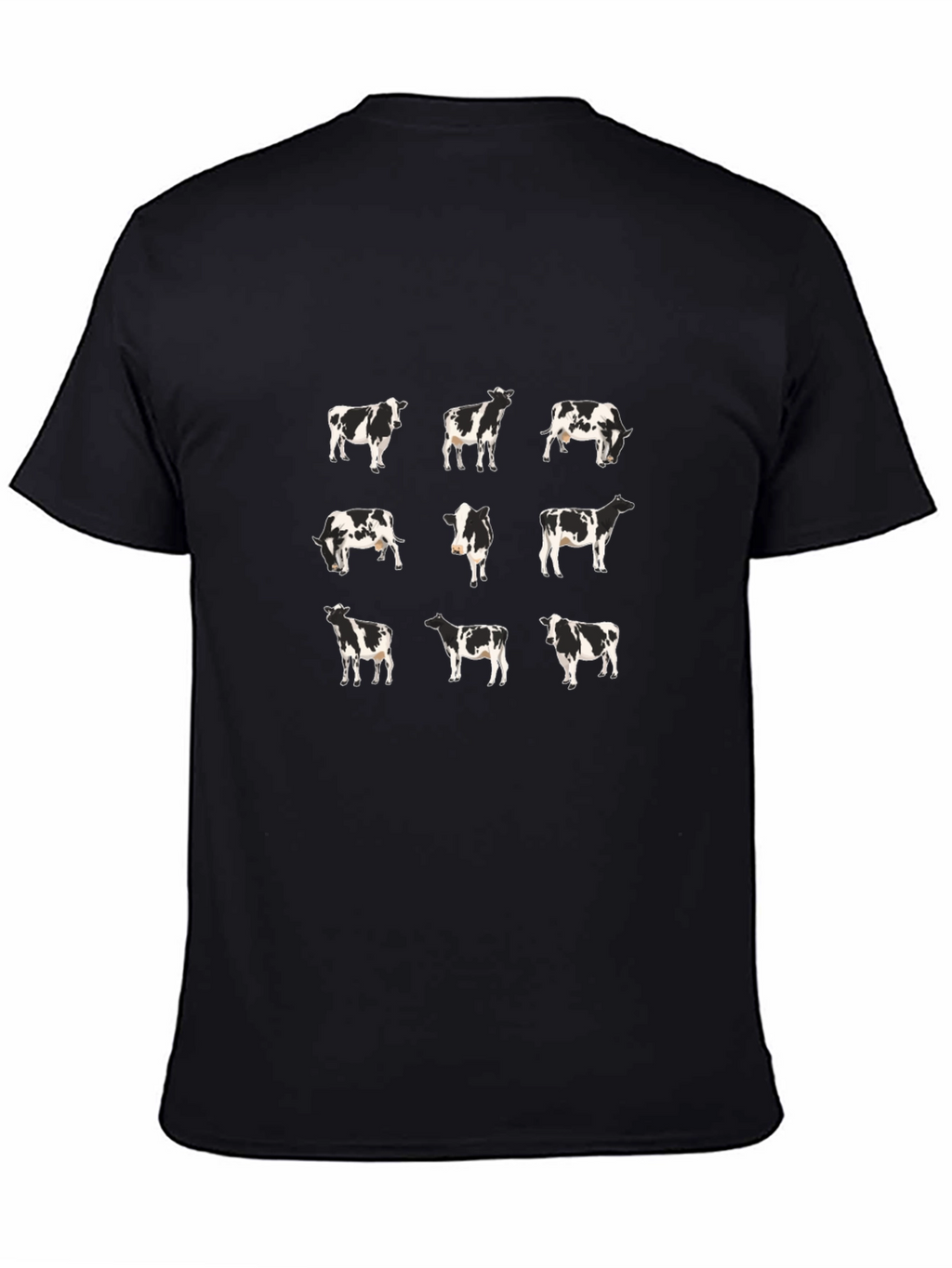 Cow Pattern Black T-Shirt