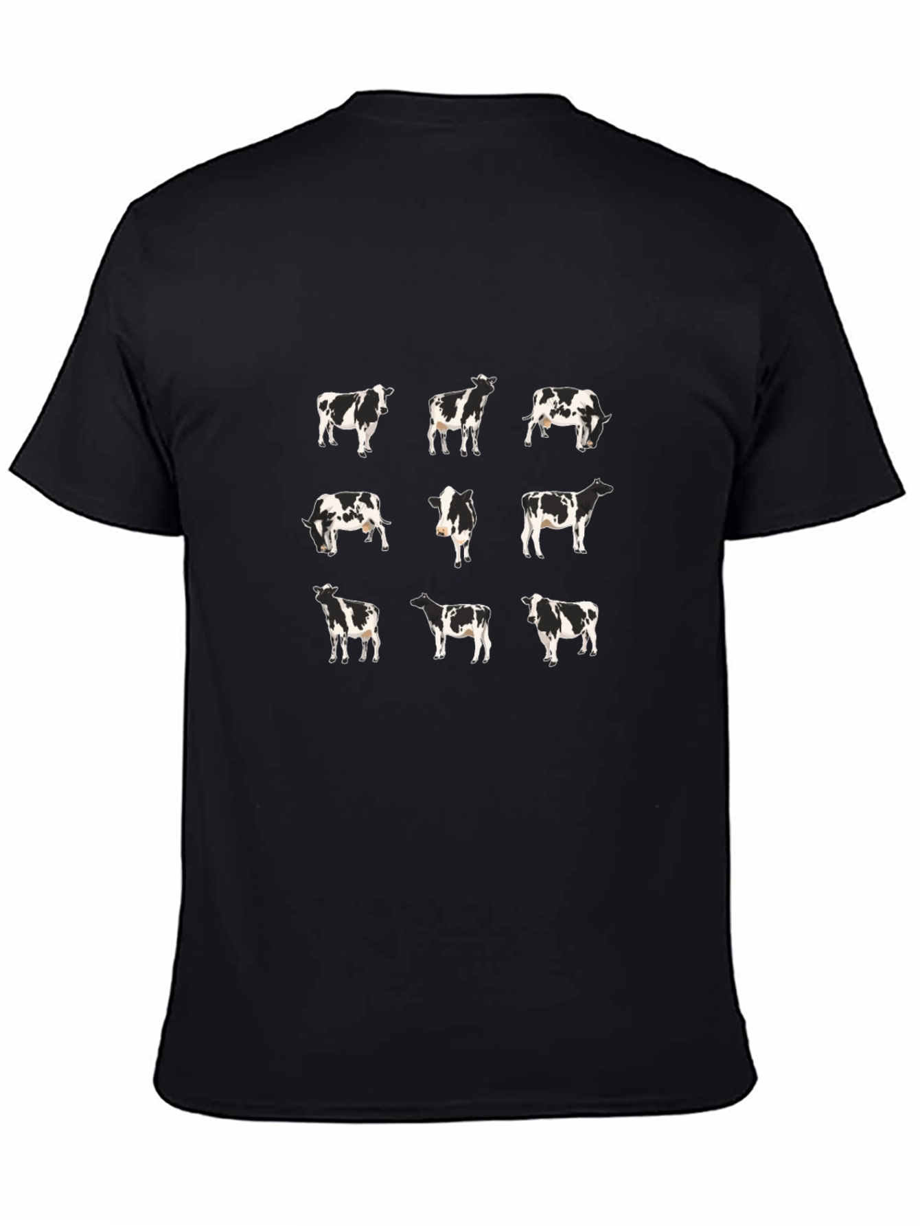 Cow Pattern Black T-Shirt