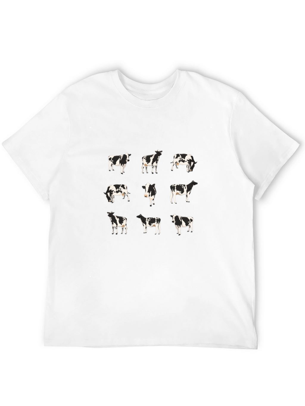 Cow Pattern Black T-Shirt