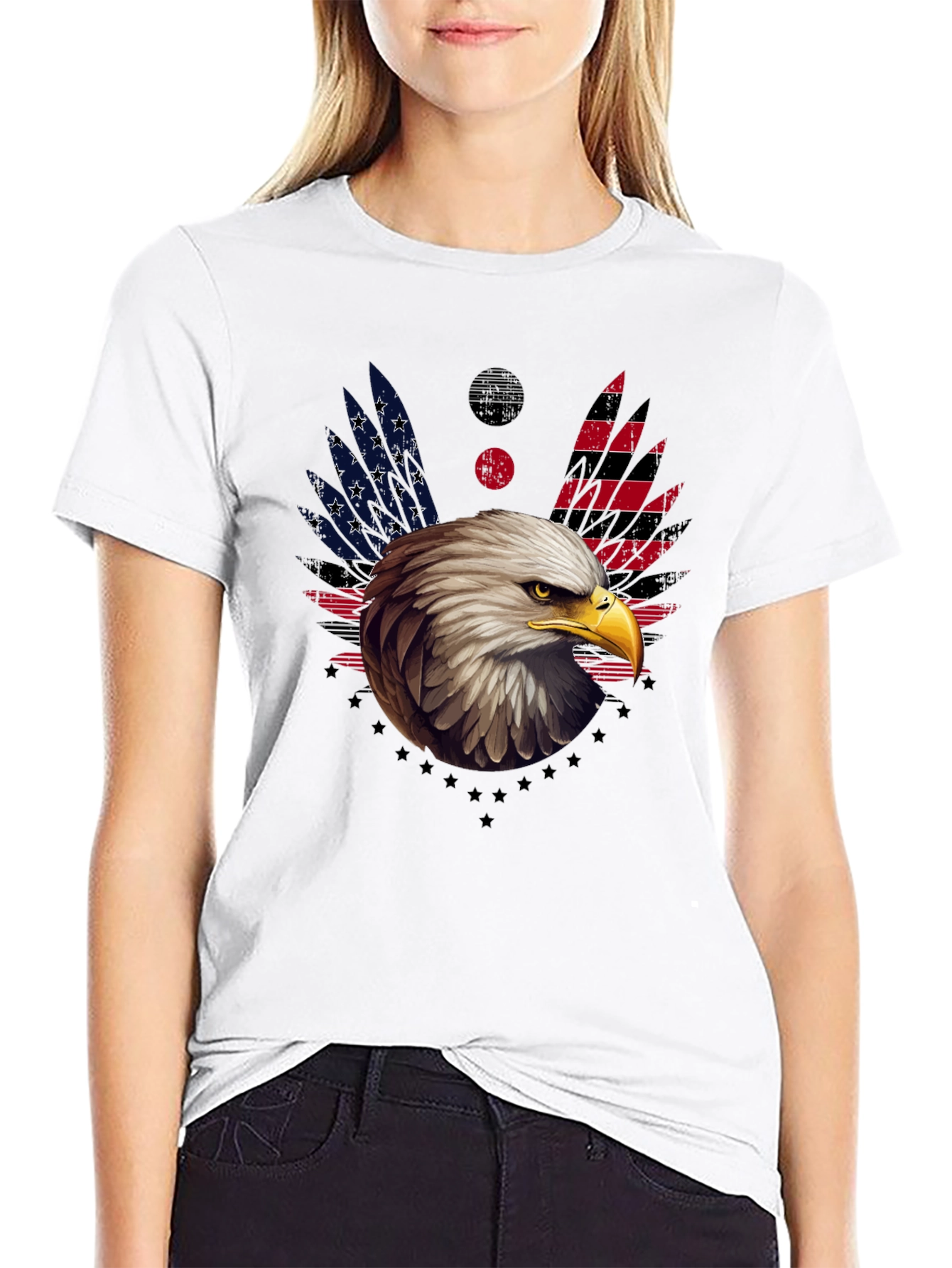 American Eagle Graphic T-Shirt Patriotic Design