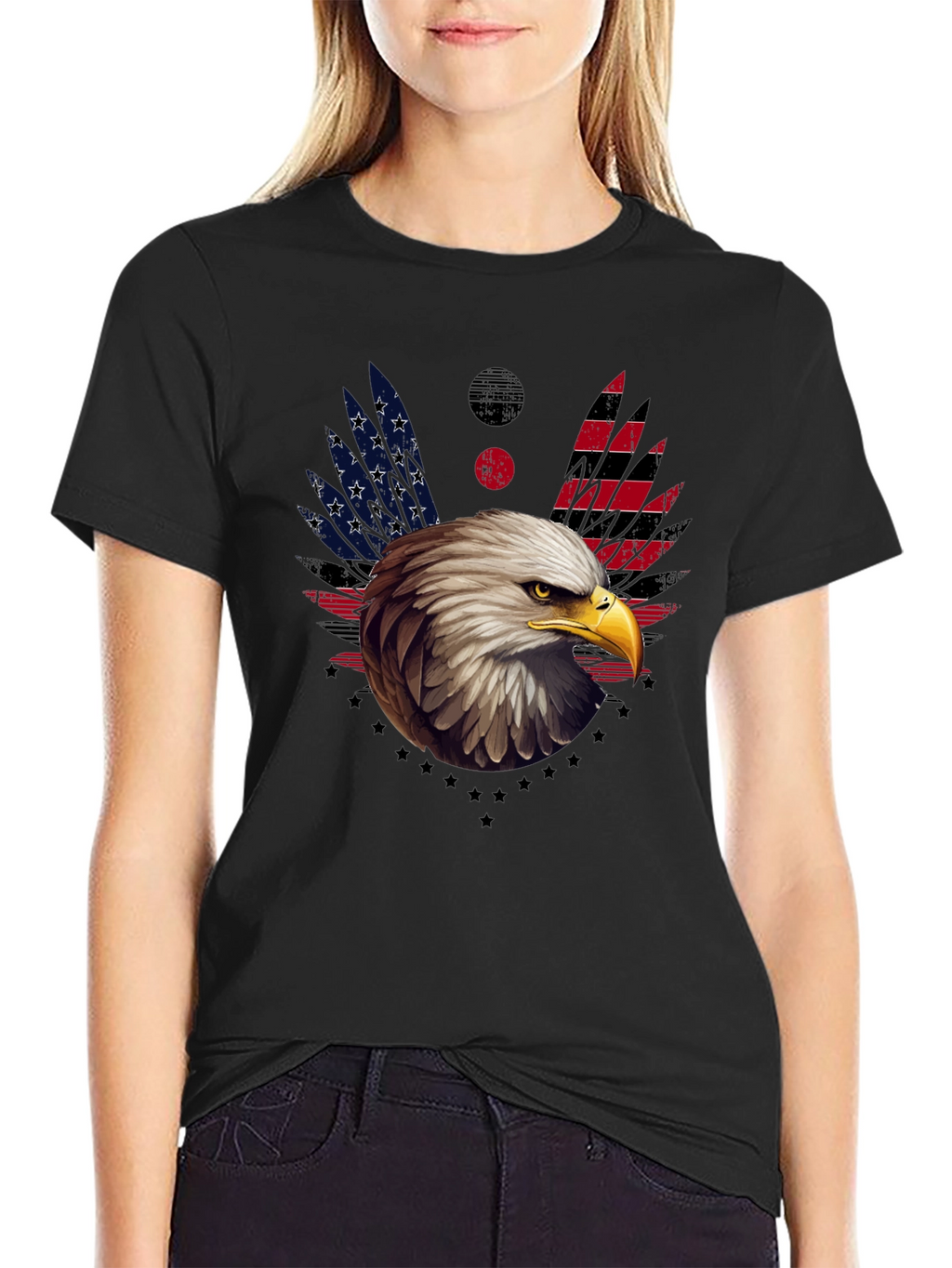 American Eagle Graphic T-Shirt Patriotic Design