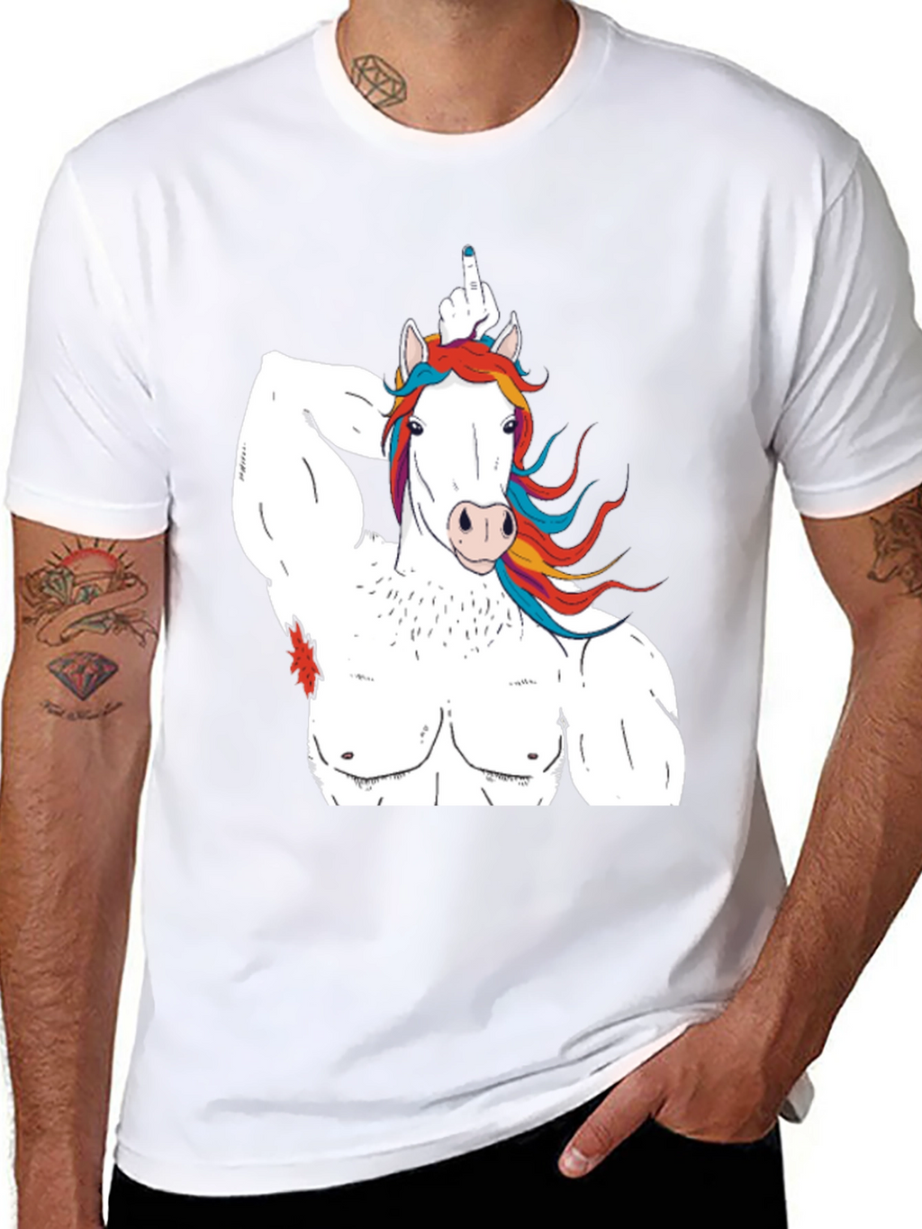 Unicorn Bodybuilder Funny Graphic T-Shirt