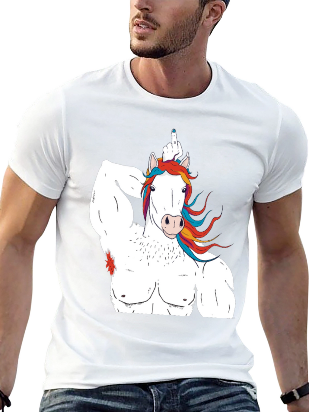 Unicorn Bodybuilder Funny Graphic T-Shirt