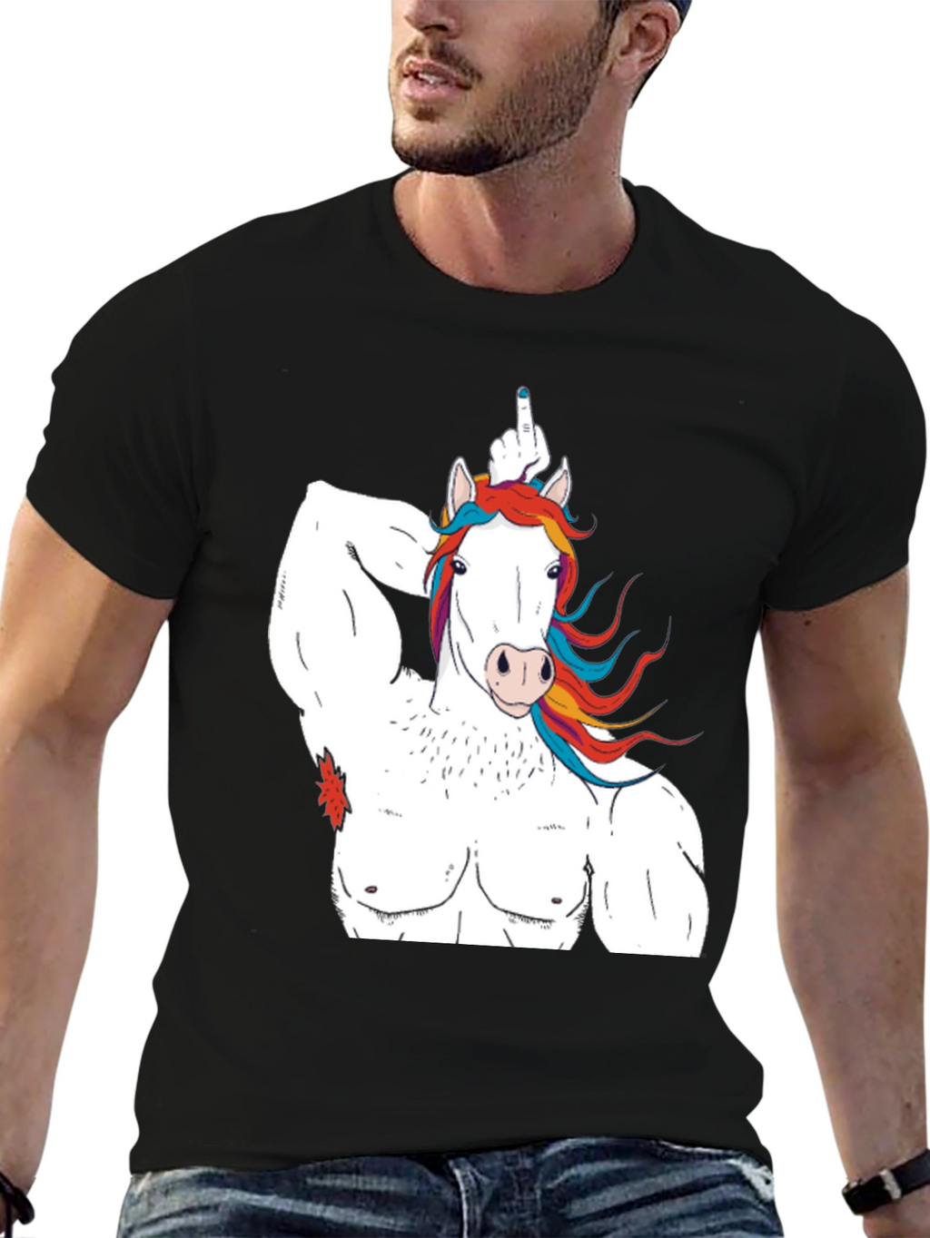 Unicorn Bodybuilder Funny Graphic T-Shirt