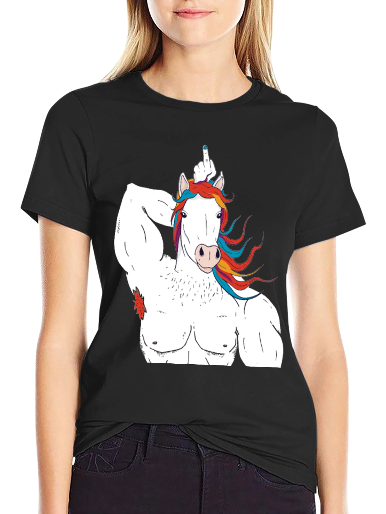 Unicorn Bodybuilder Funny Graphic T-Shirt
