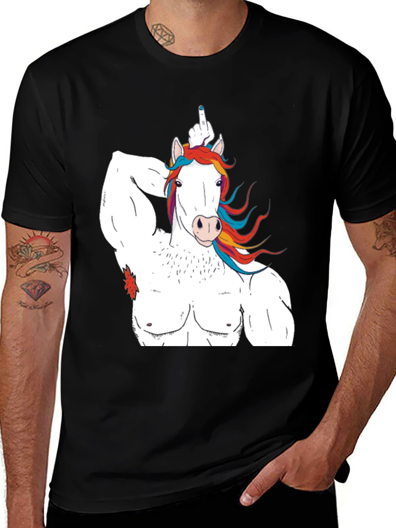Unicorn Bodybuilder Funny Graphic T-Shirt