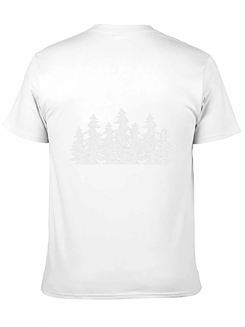 Mens Black T-Shirt with White Forest Tree Design
