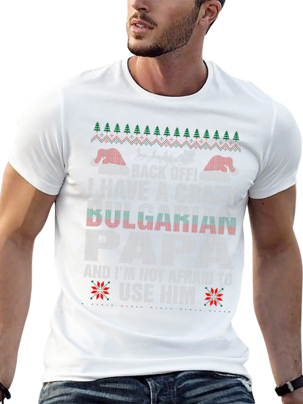 Crazy Bulgarian Papa Christmas T-Shirt