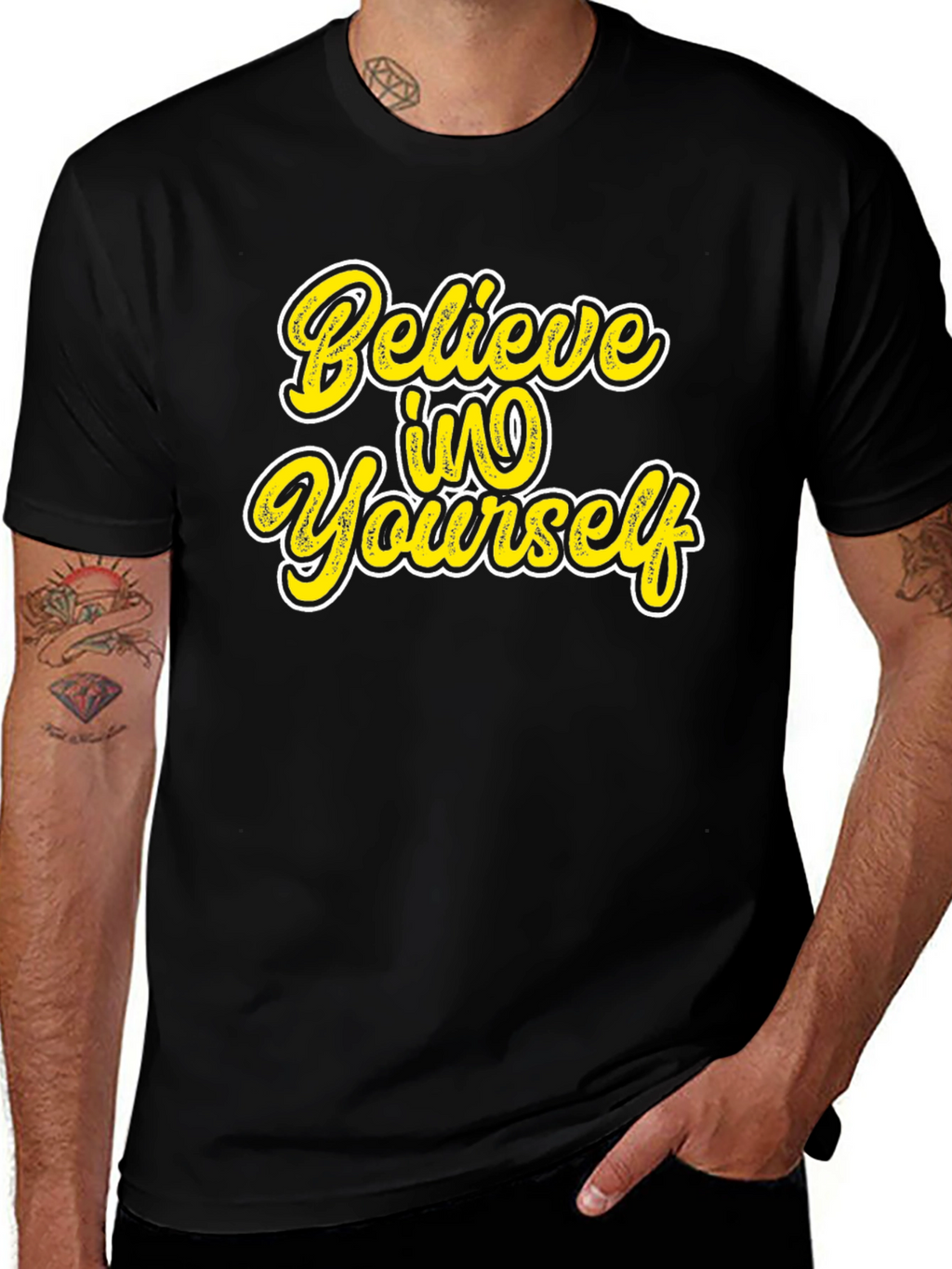 Believe in Yourself Graphic Black T-Shirt
