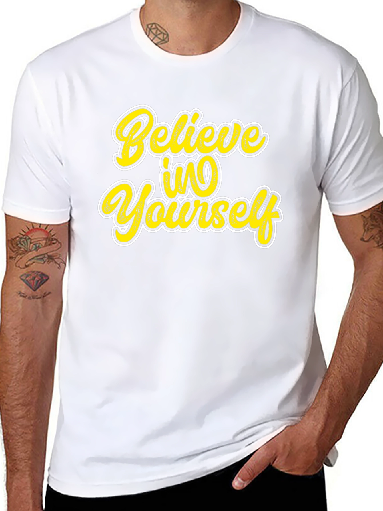 Believe in Yourself Graphic Black T-Shirt