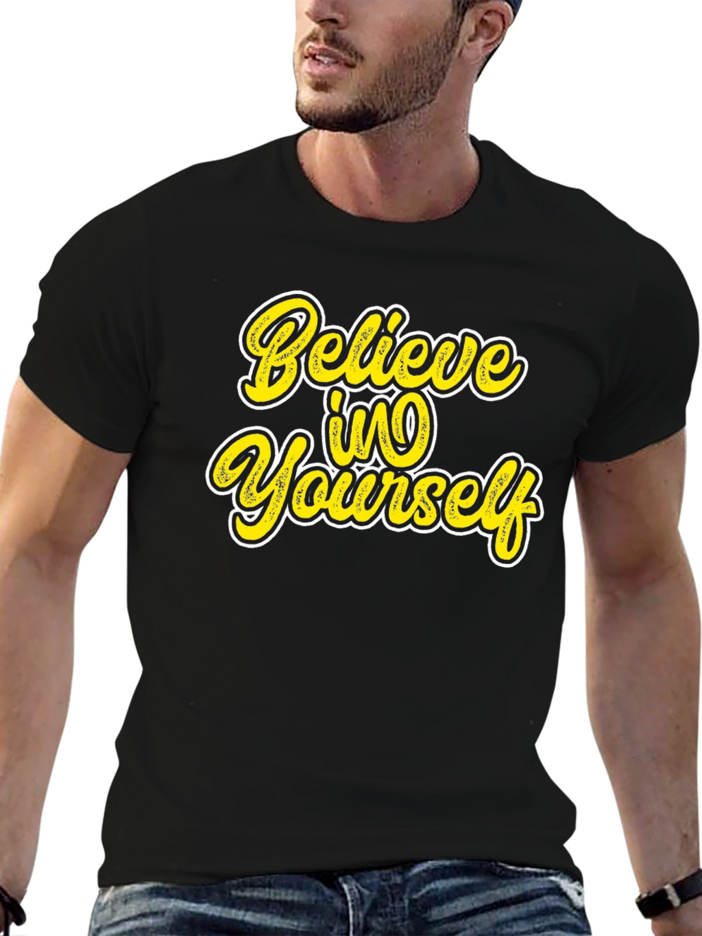Believe in Yourself Graphic Black T-Shirt