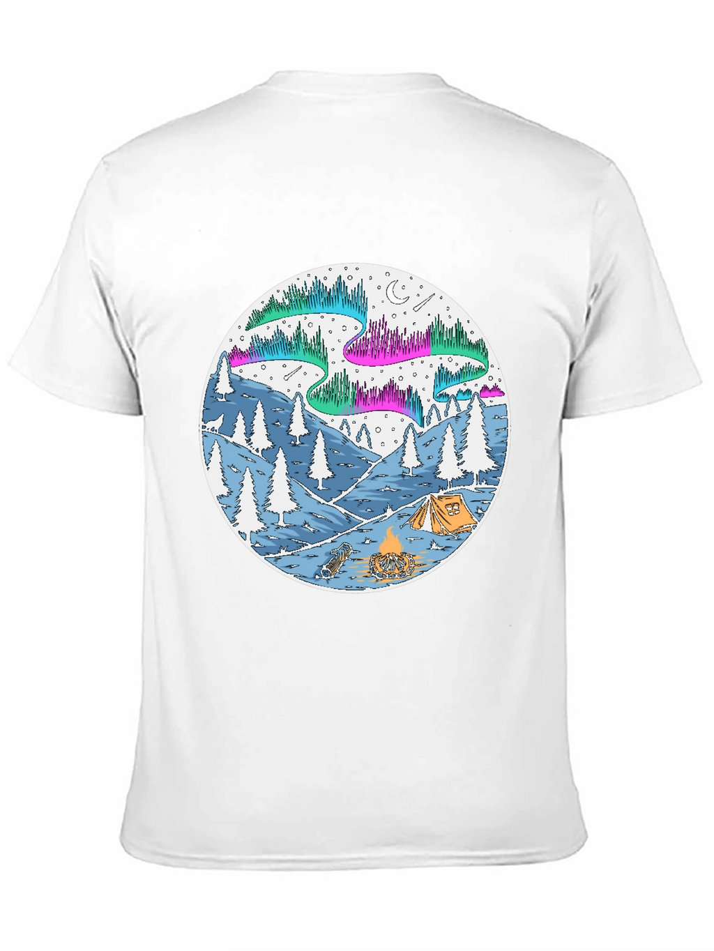 Aurora Camping Scene Graphic Tee