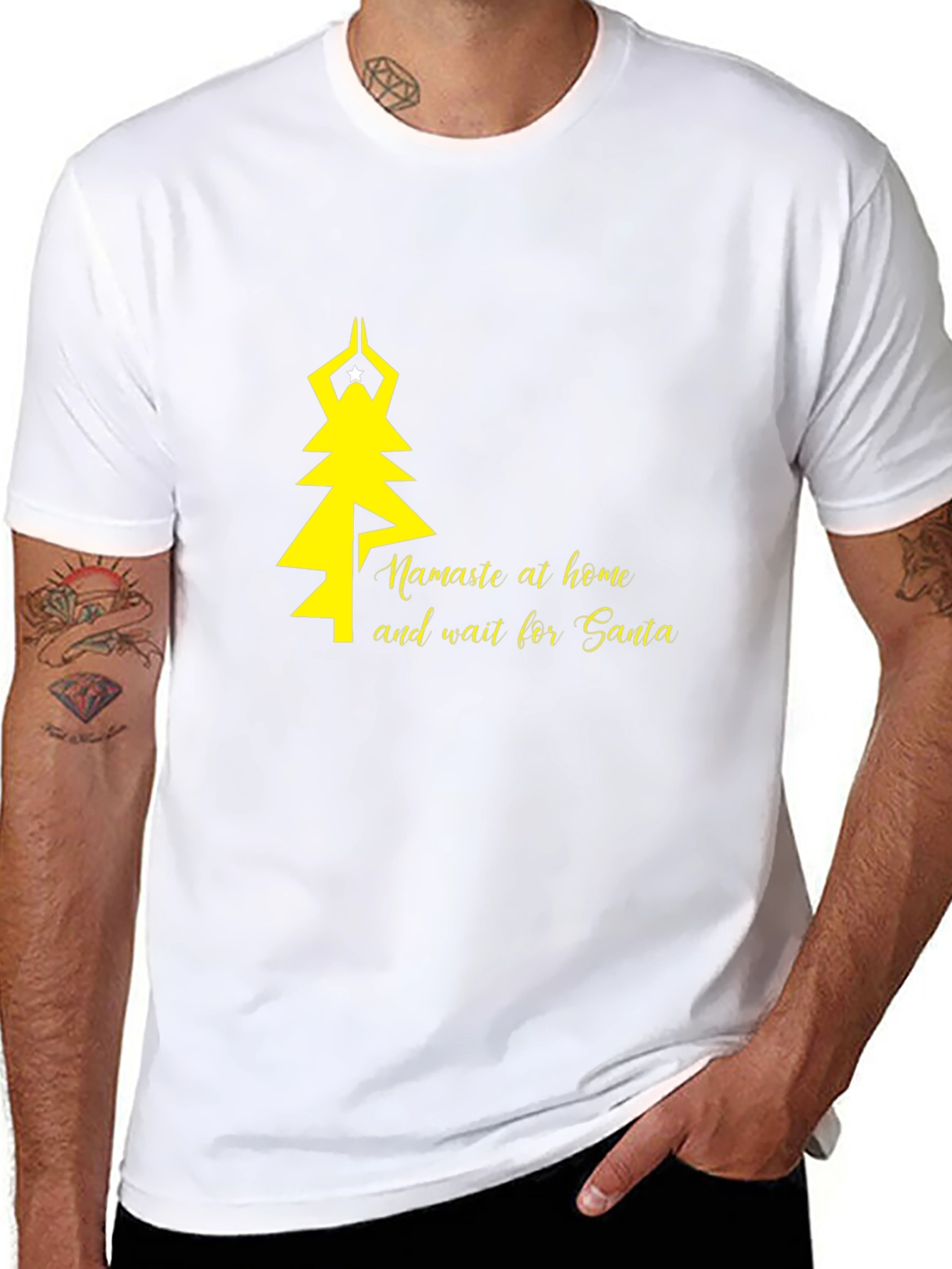 Namaste at Home Santa T-Shirt