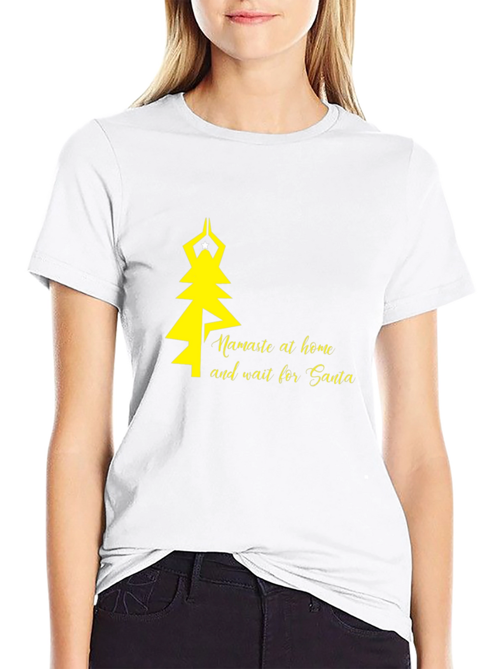 Namaste at Home Santa T-Shirt