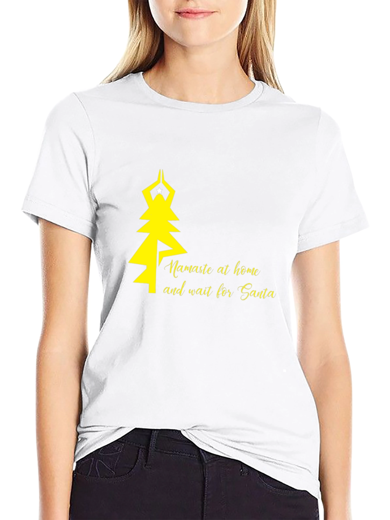 Namaste at Home Santa T-Shirt