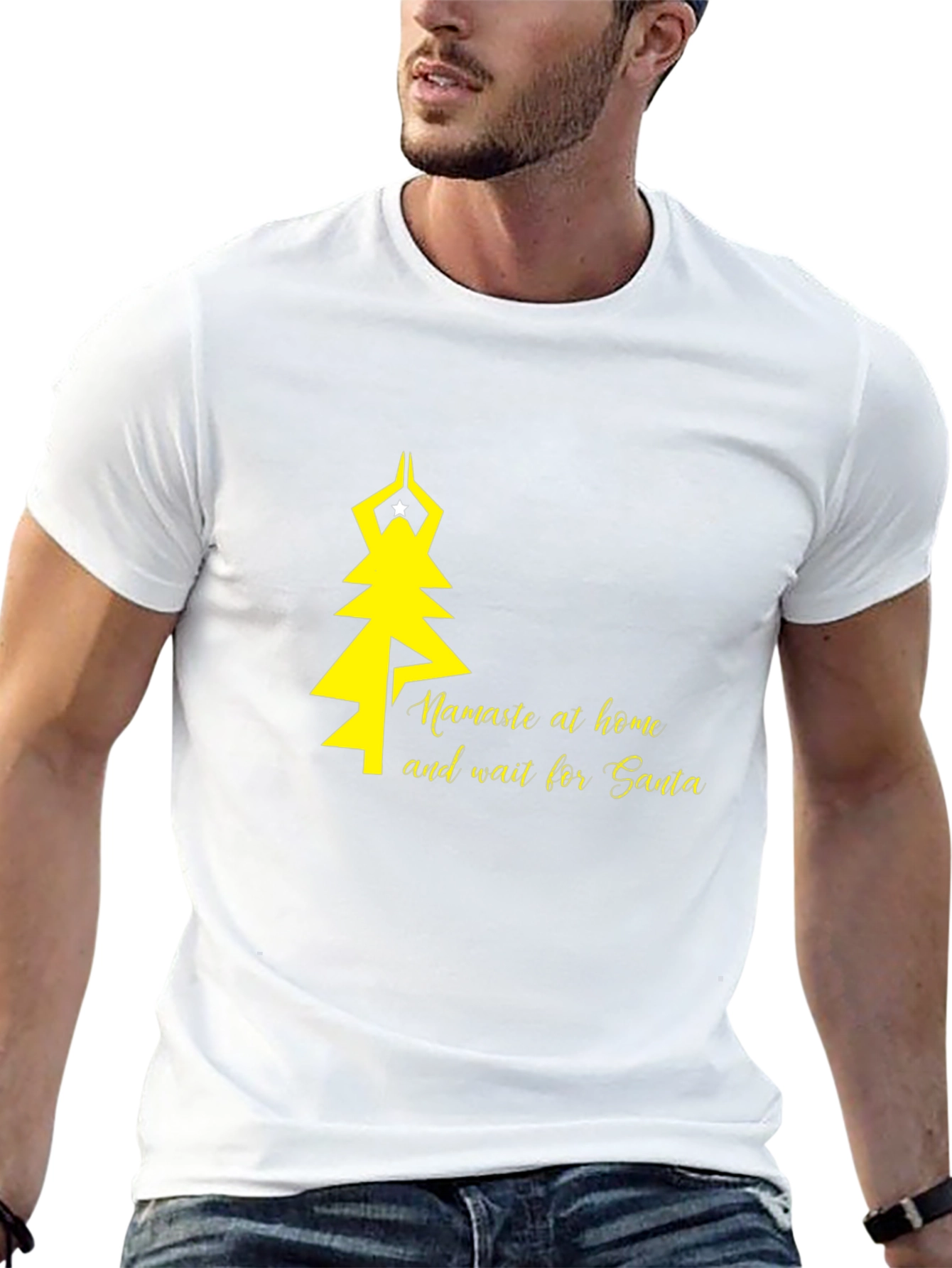 Namaste at Home Santa T-Shirt