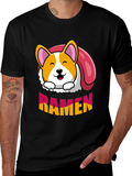 Corgi Eating Ramen Funny T-Shirt