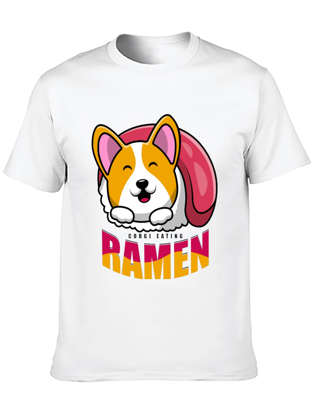 Corgi Eating Ramen Funny T-Shirt