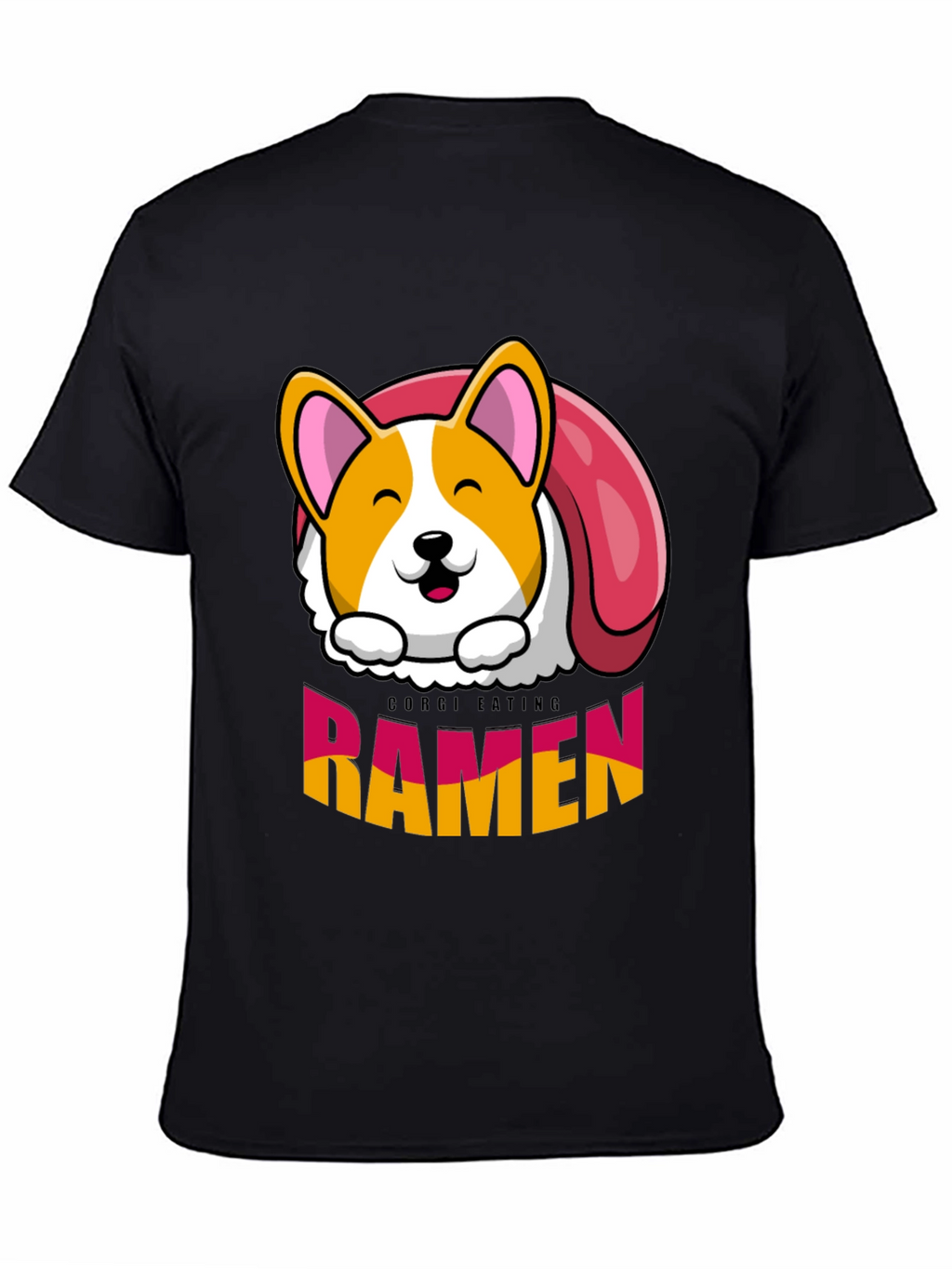Corgi Eating Ramen Funny T-Shirt