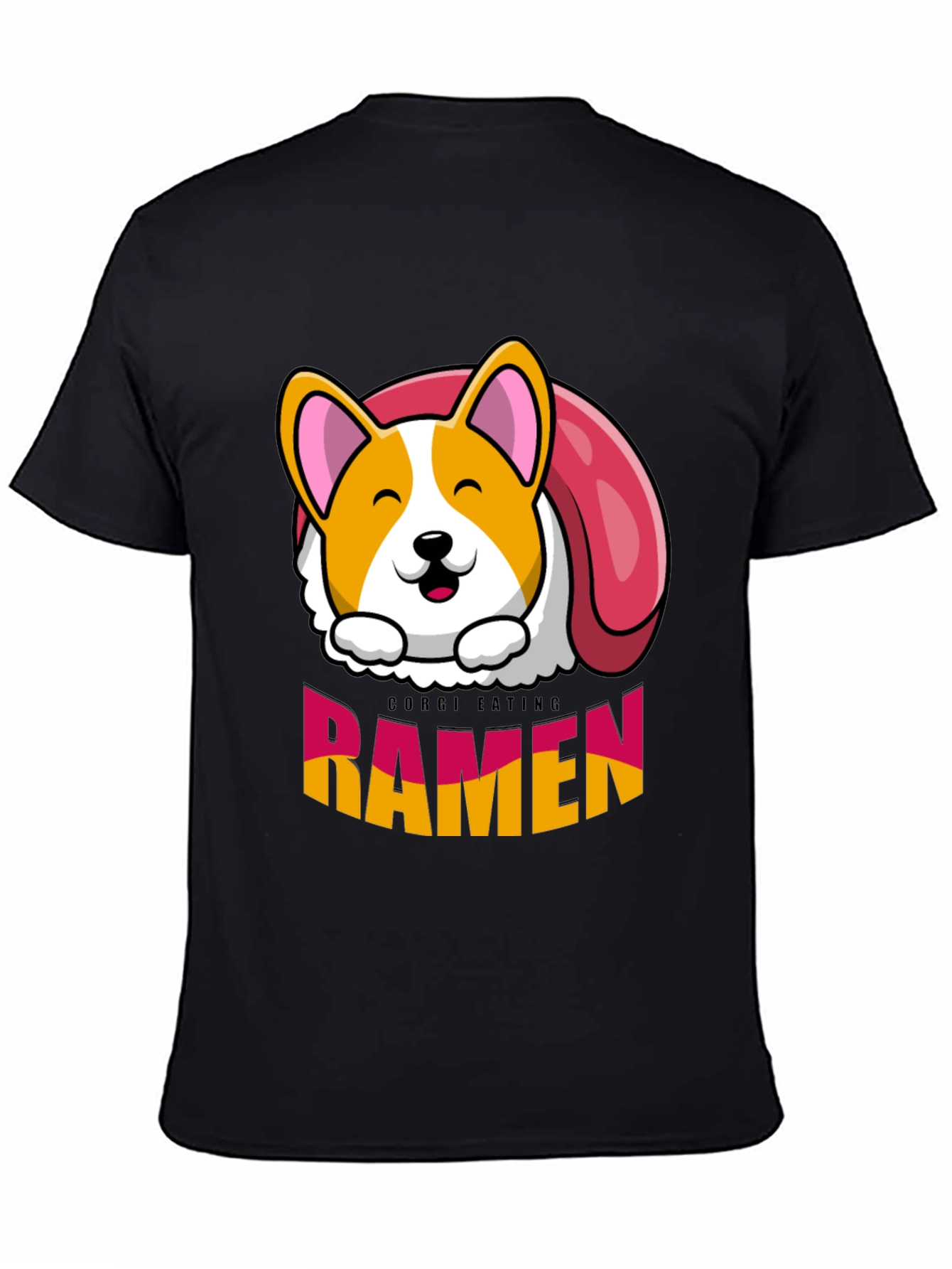 Corgi Eating Ramen Funny T-Shirt