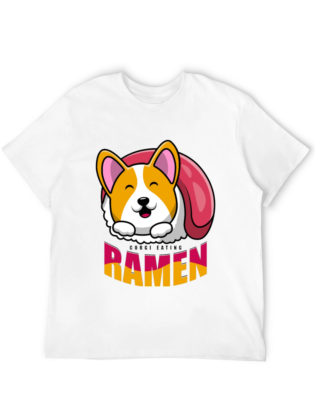 Corgi Eating Ramen Funny T-Shirt