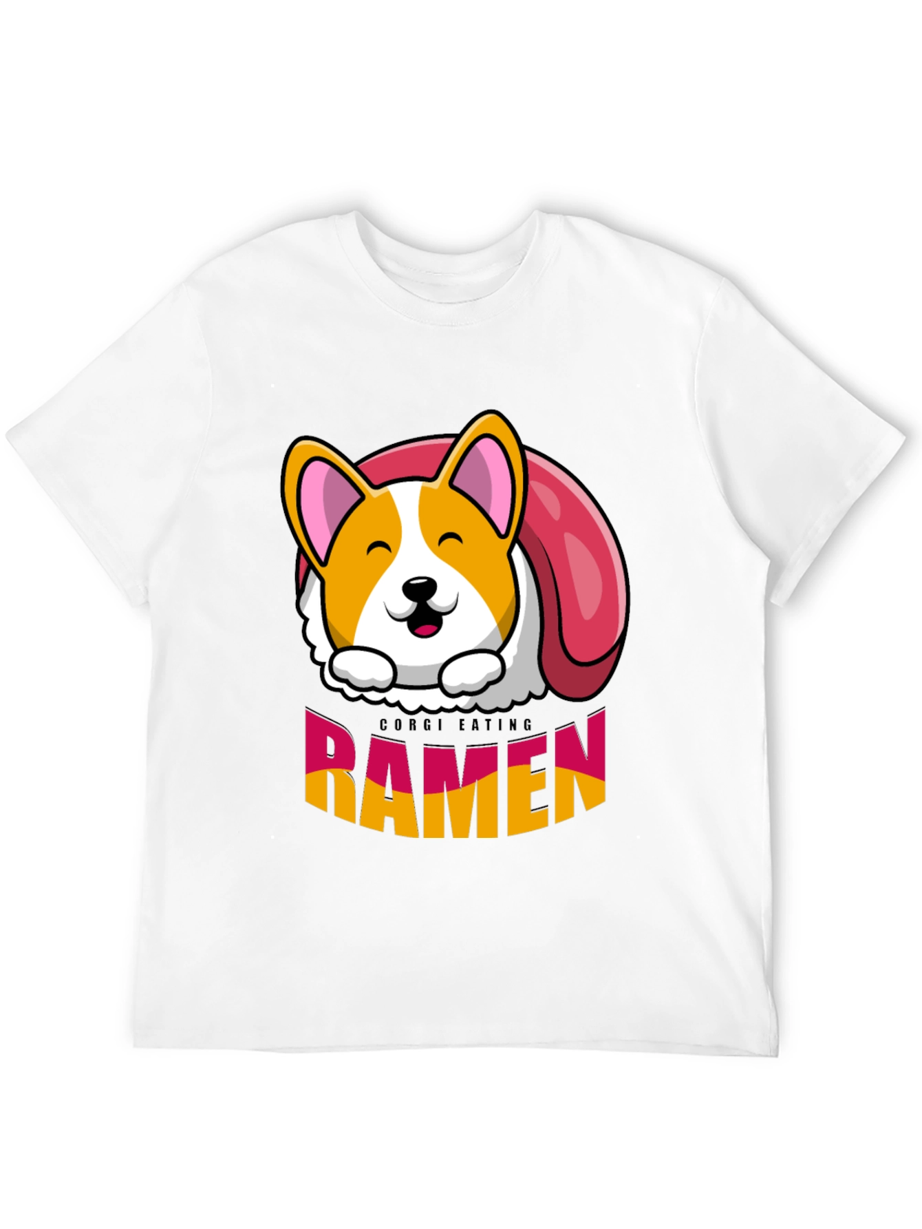 Corgi Eating Ramen Funny T-Shirt