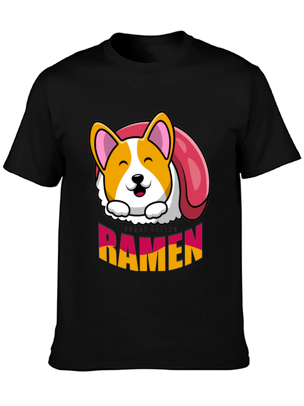 Corgi Eating Ramen Funny T-Shirt