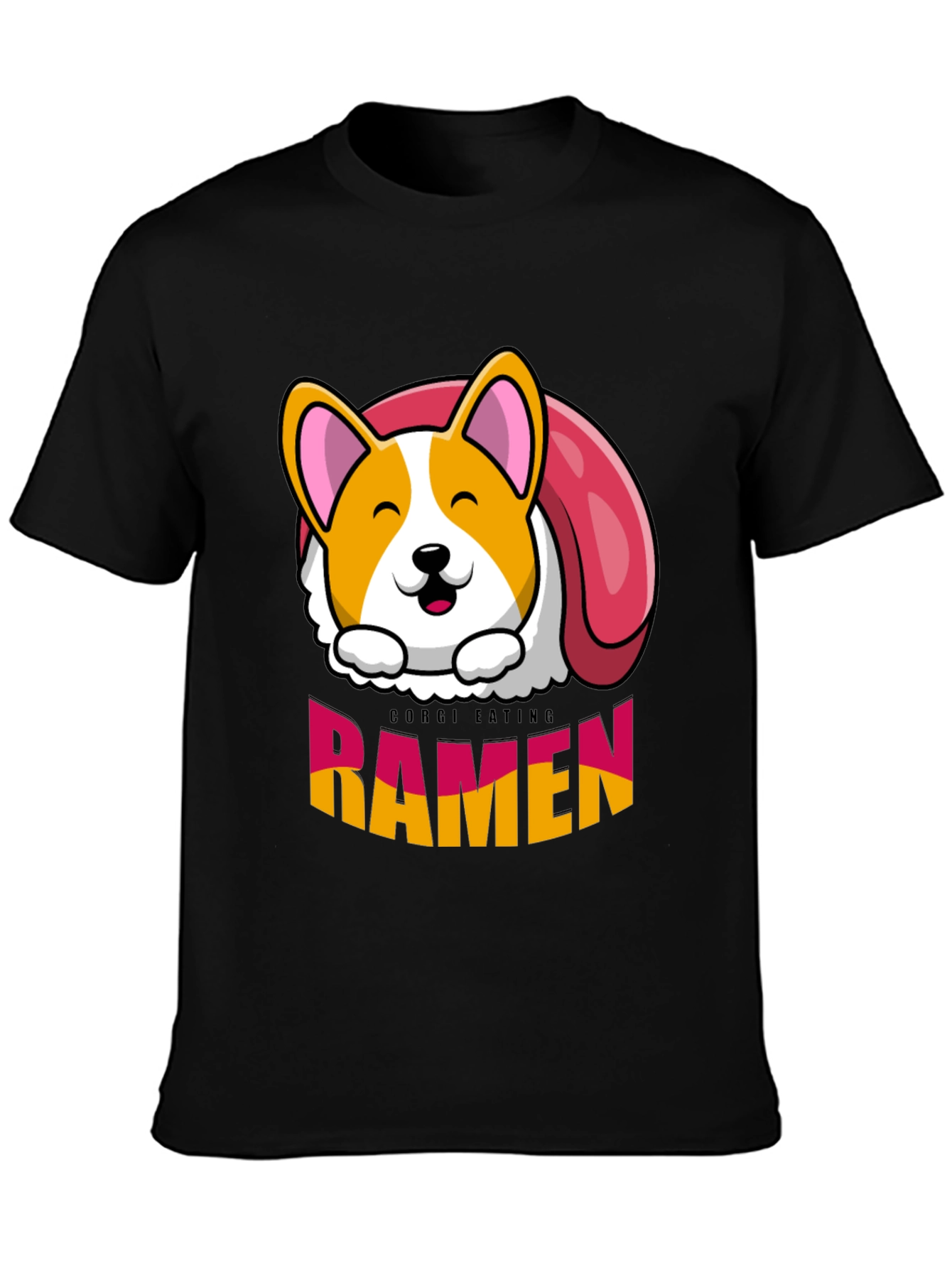 Corgi Eating Ramen Funny T-Shirt