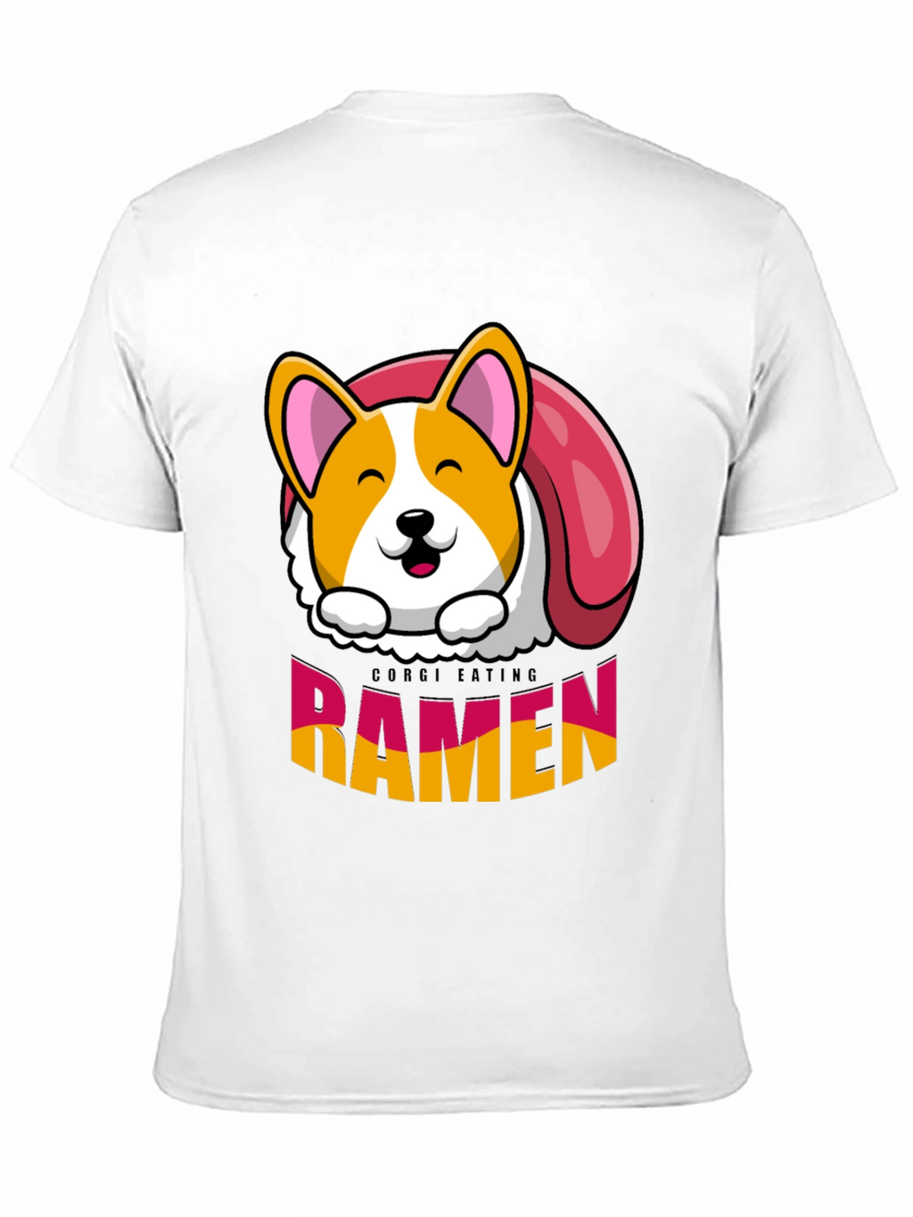 Corgi Eating Ramen Funny T-Shirt