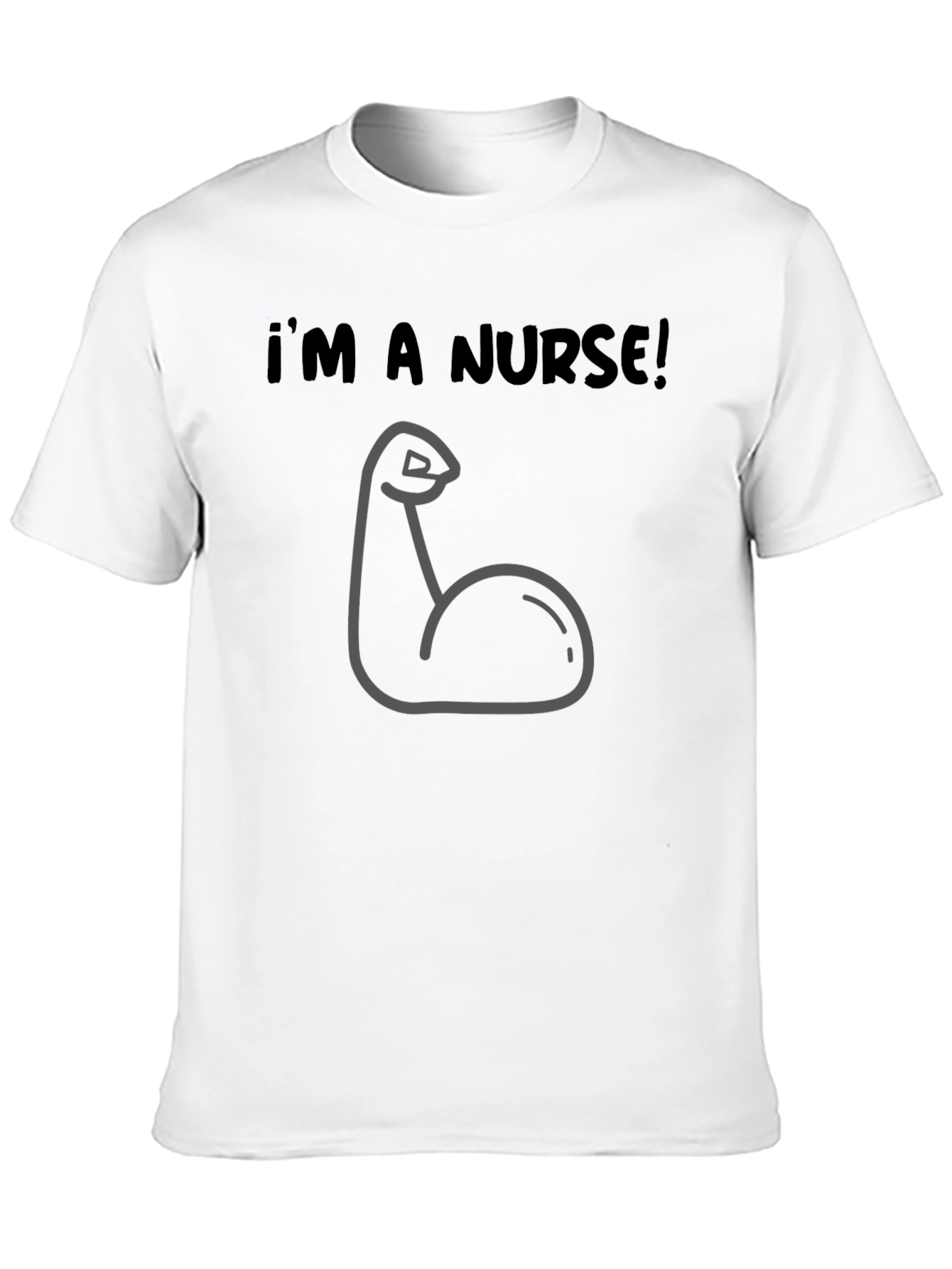 Funny Nurse Muscle Graphic Tee - Black