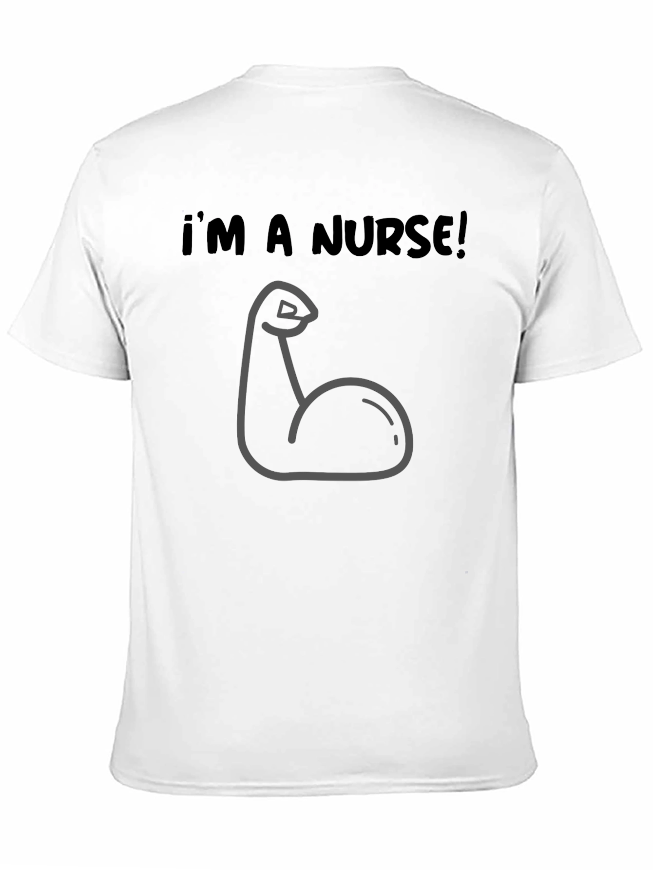 Funny Nurse Muscle Graphic Tee - Black